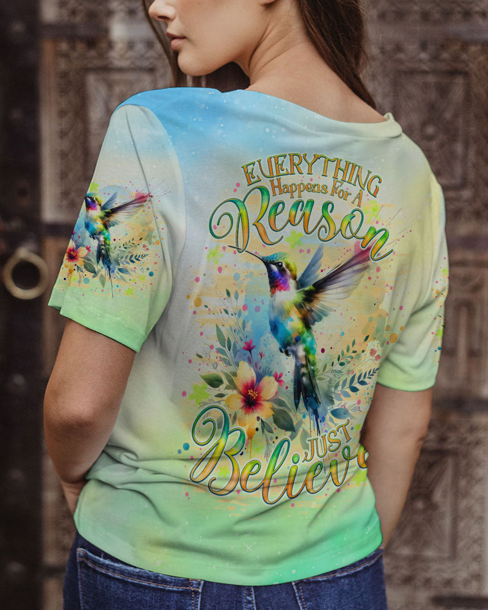 JUST BELIEVE HUMMINGBIRD ALL OVER PRINT - TLNO0606241