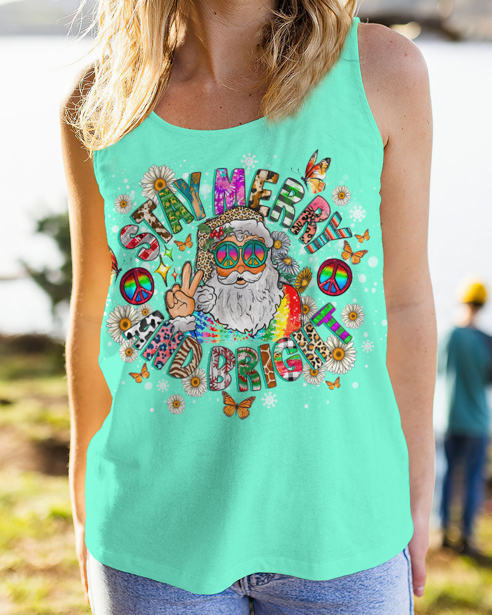 STAY MERRY AND BRIGHT SANTA CHRISTMAS ALL OVER PRINT - TLNO0609236