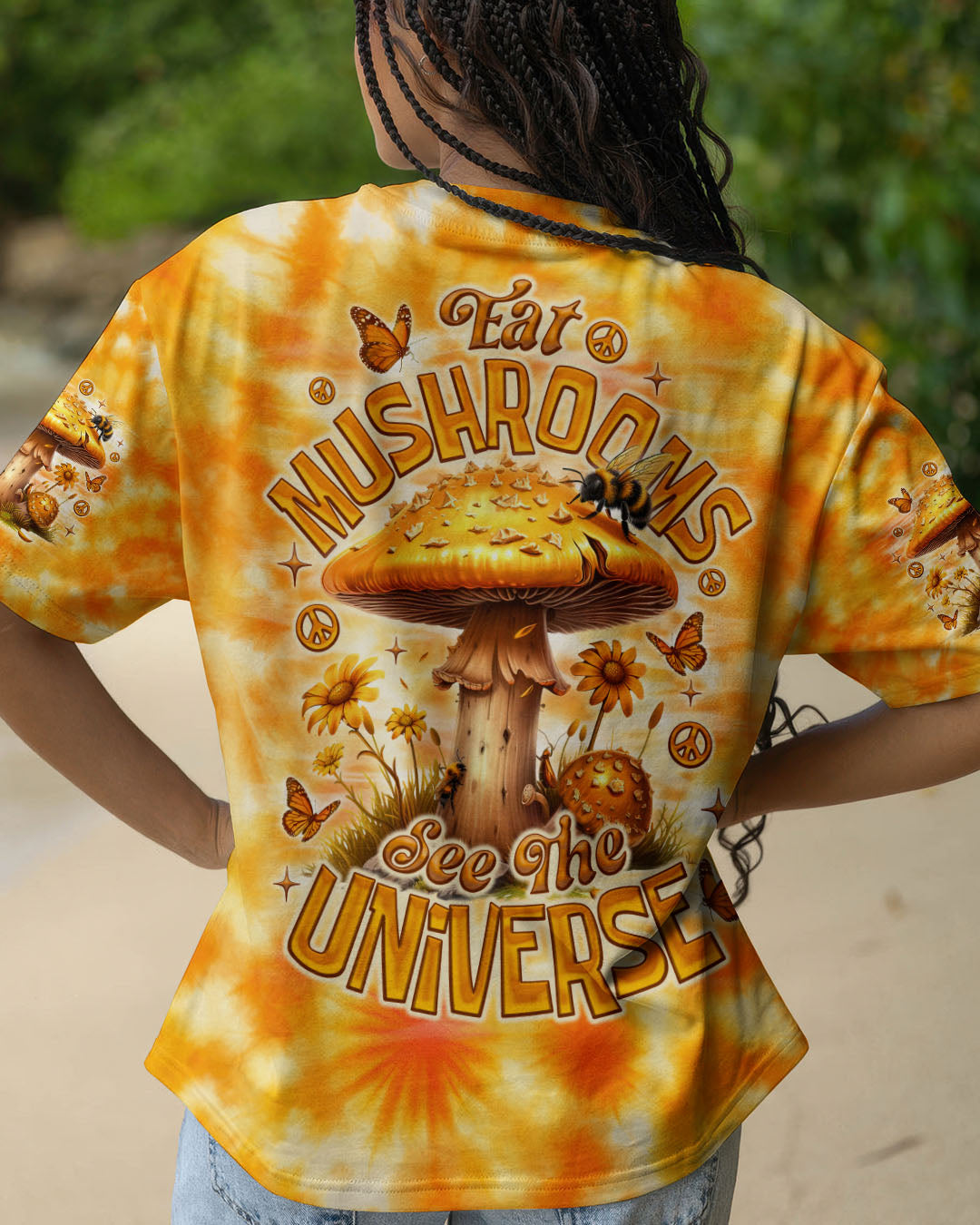 EAT MUSHROOMS SEE THE UNIVERSE TIE DYE ALL OVER PRINT - TLNO0610253