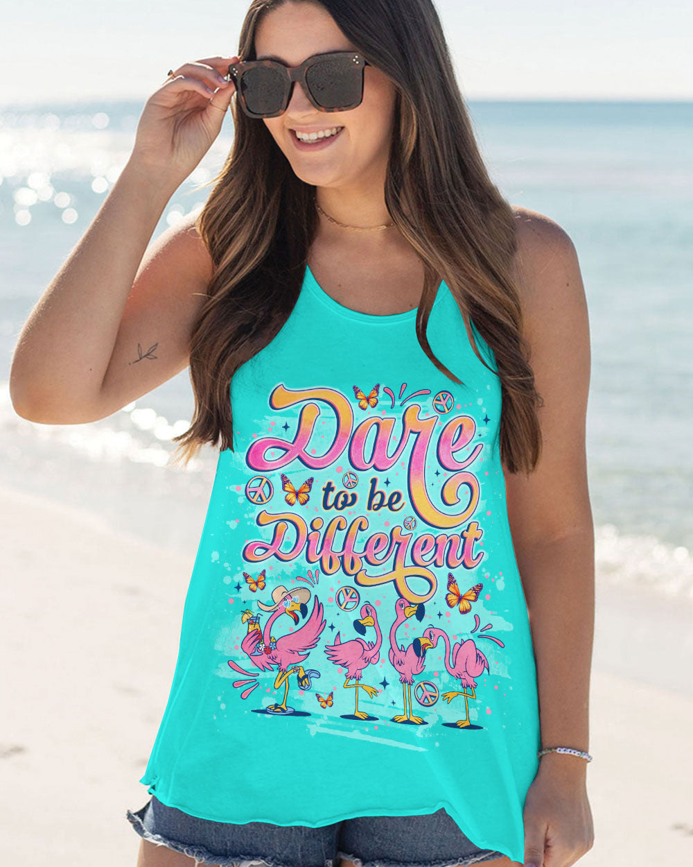 DARE TO BE DIFFERENT FLAMINGO ALL OVER PRINT - TLNO0706242