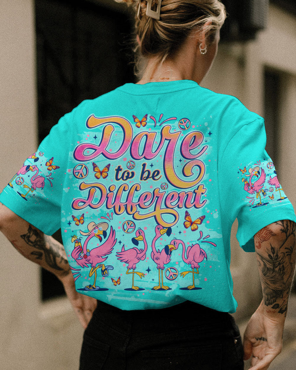 DARE TO BE DIFFERENT FLAMINGO ALL OVER PRINT - TLNO0706242