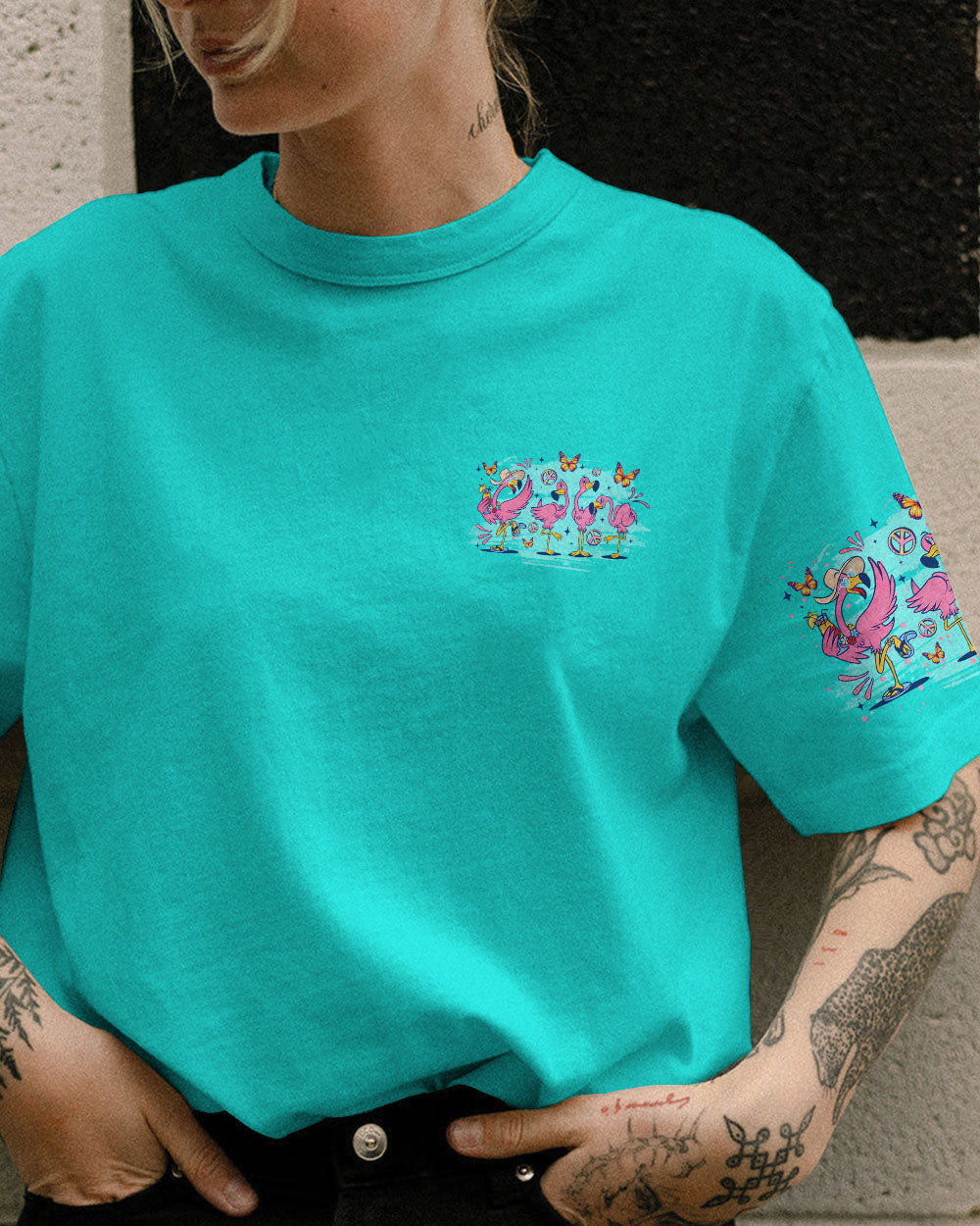 DARE TO BE DIFFERENT FLAMINGO ALL OVER PRINT - TLNO0706242