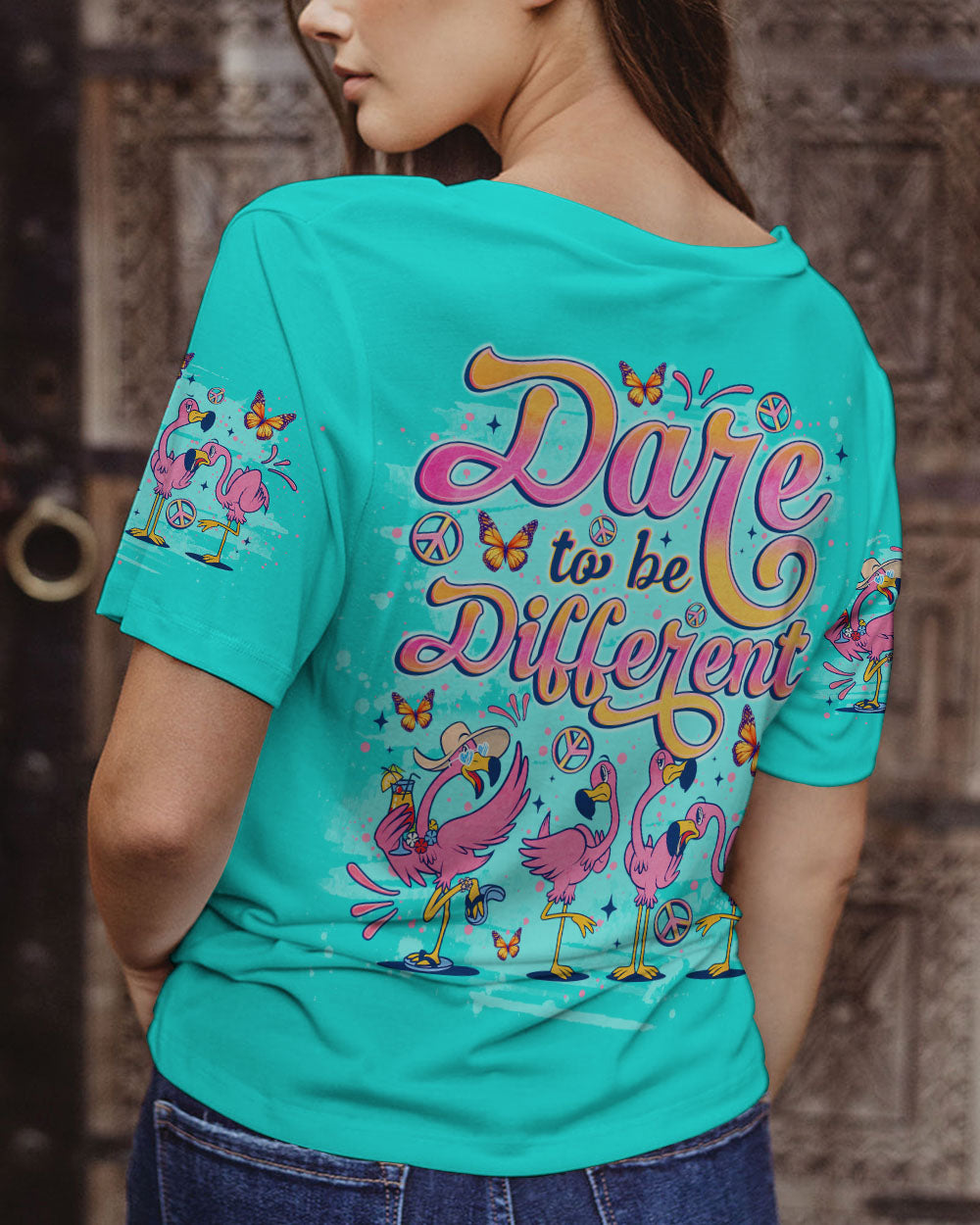 DARE TO BE DIFFERENT FLAMINGO ALL OVER PRINT - TLNO0706242