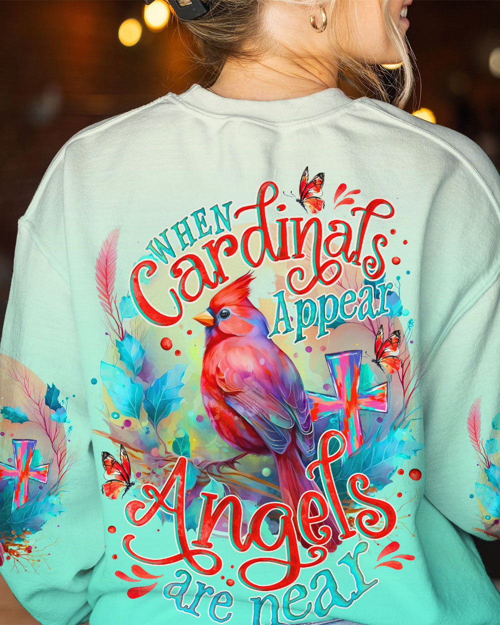 WHEN CARDINALS APPEAR ANGELS ARE NEAR ALL OVER PRINT - TLNO0708234