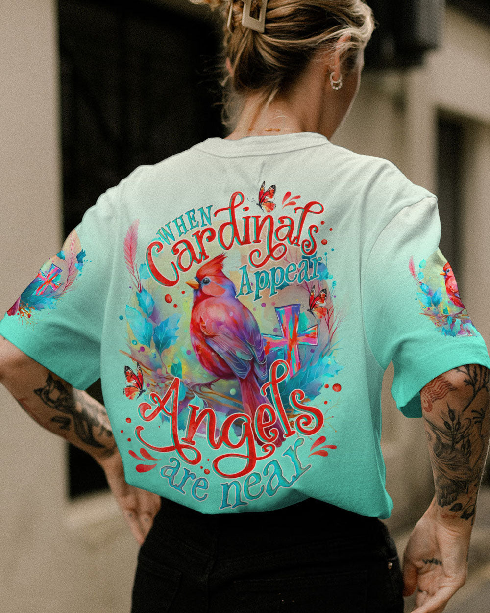 WHEN CARDINALS APPEAR ANGELS ARE NEAR ALL OVER PRINT - TLNO0708234
