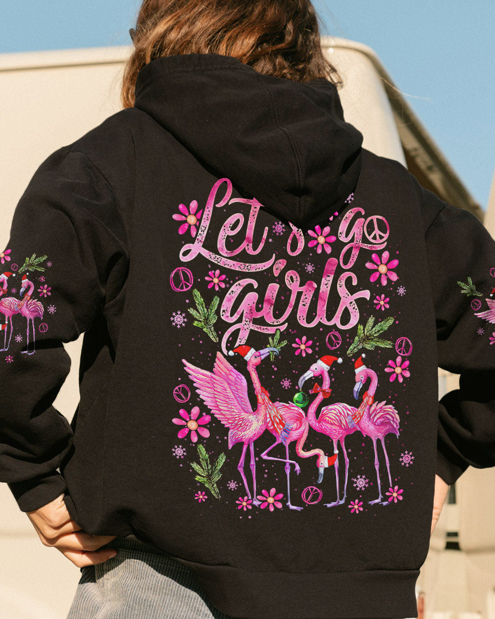 LET'S GO GIRLS FLAMINGO CHRISTMAS ALL OVER PRINT - TLNO0709232