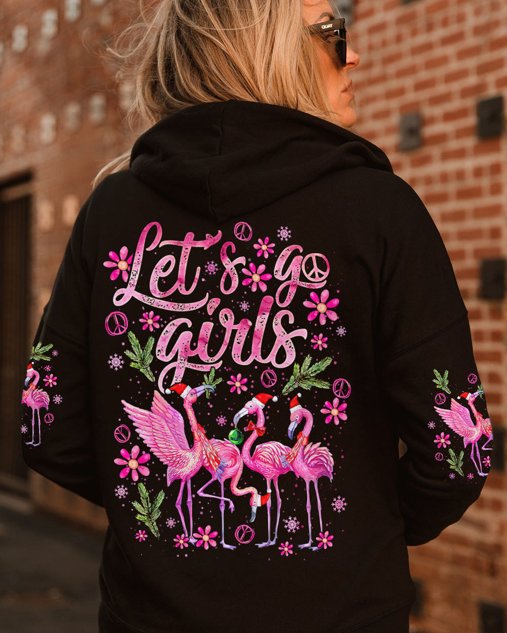 LET'S GO GIRLS FLAMINGO CHRISTMAS ALL OVER PRINT - TLNO0709232