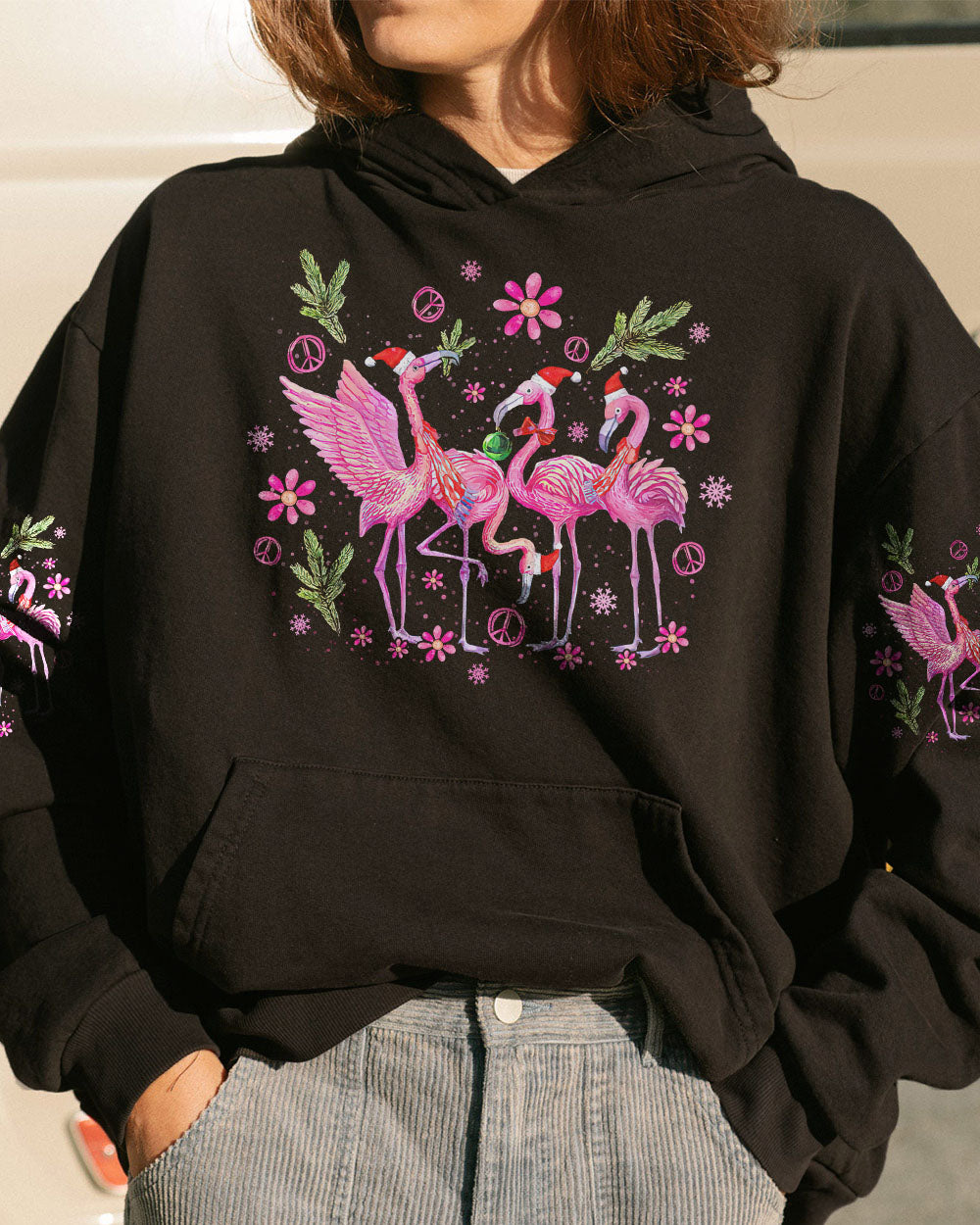 LET'S GO GIRLS FLAMINGO CHRISTMAS ALL OVER PRINT - TLNO0709232