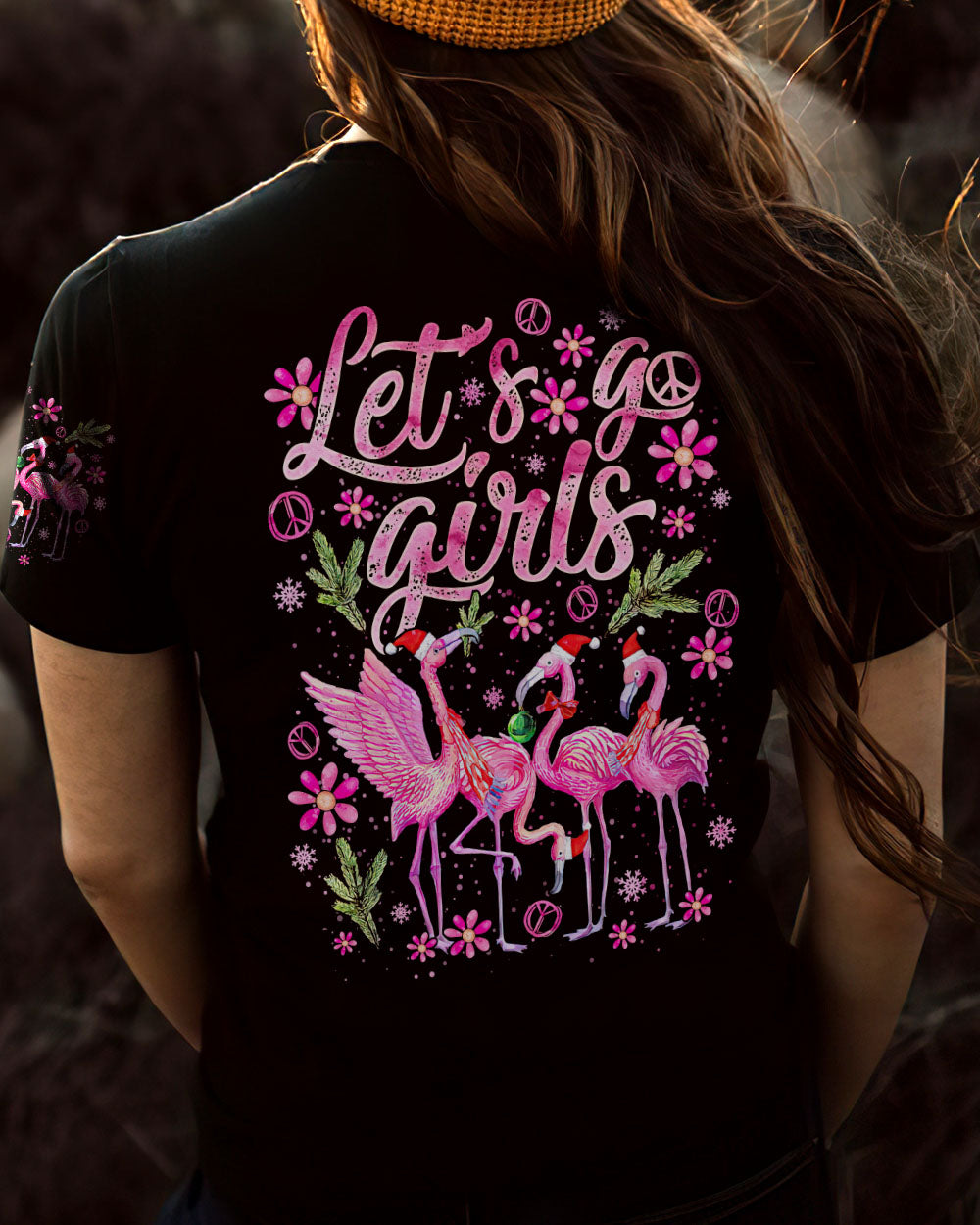 LET'S GO GIRLS FLAMINGO CHRISTMAS ALL OVER PRINT - TLNO0709232