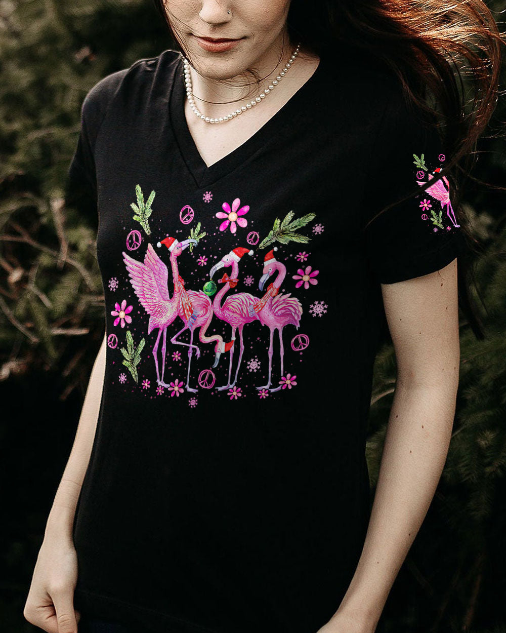 LET'S GO GIRLS FLAMINGO CHRISTMAS ALL OVER PRINT - TLNO0709232
