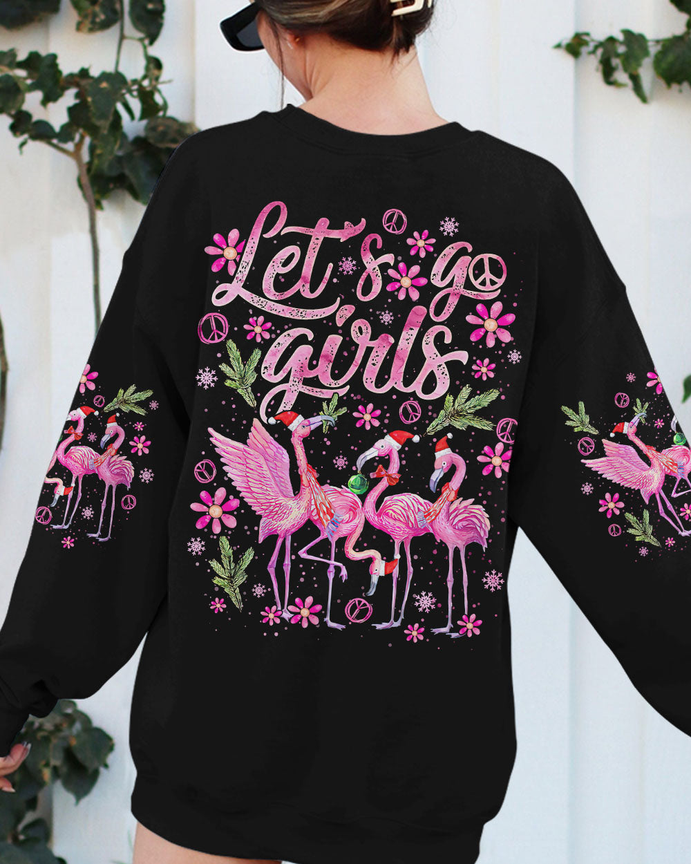 LET'S GO GIRLS FLAMINGO CHRISTMAS ALL OVER PRINT - TLNO0709232