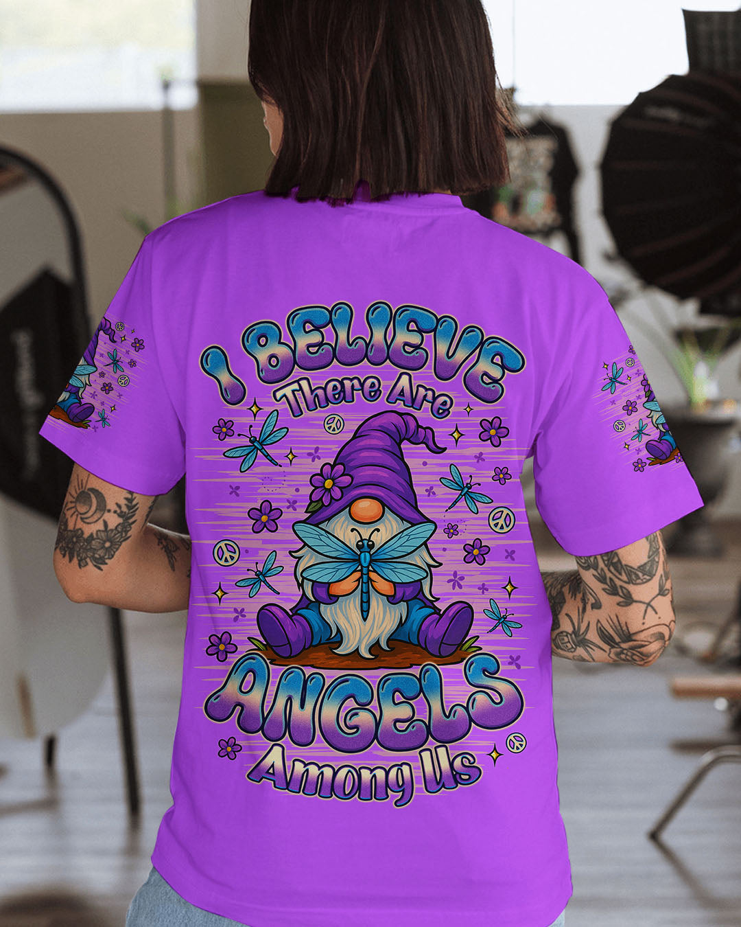 I BELIEVE THERE ARE ANGELS AMONG US GNOME ALL OVER PRINT - TLNO0710251