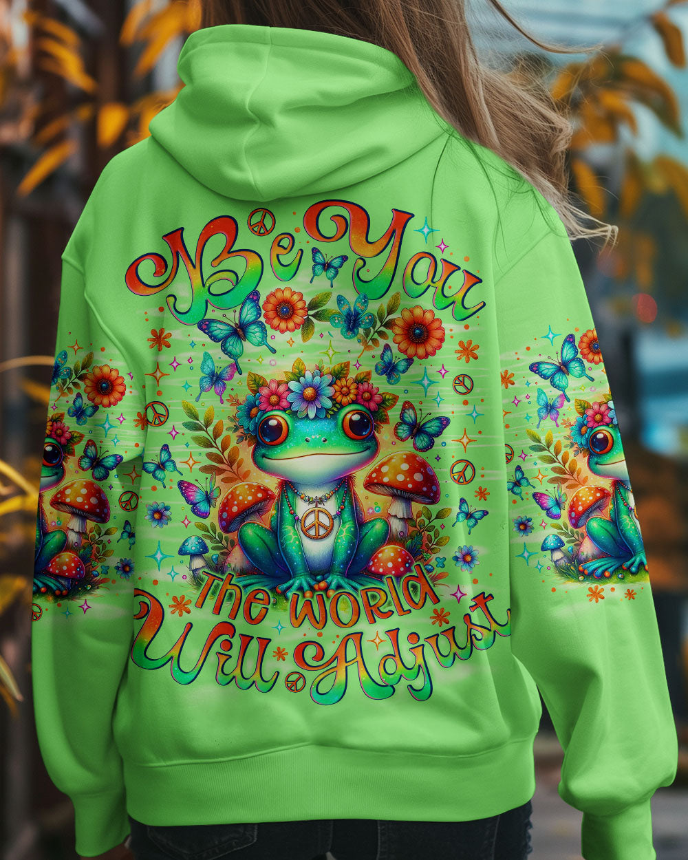 BE YOU THE WORLD WILL ADJUST FROG  ALL OVER PRINT - TLNO0802253