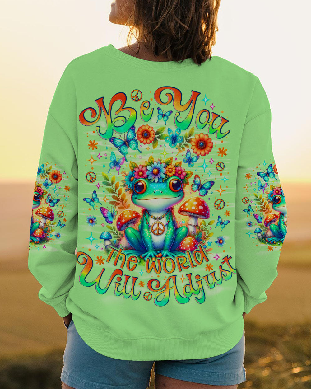 BE YOU THE WORLD WILL ADJUST FROG  ALL OVER PRINT - TLNO0802253