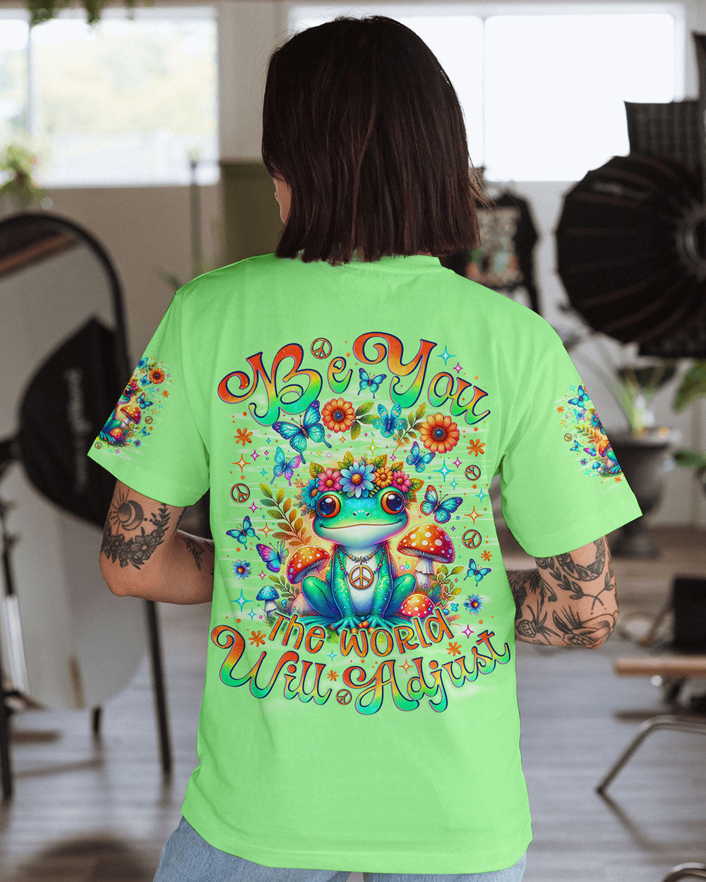 BE YOU THE WORLD WILL ADJUST FROG  ALL OVER PRINT - TLNO0802253