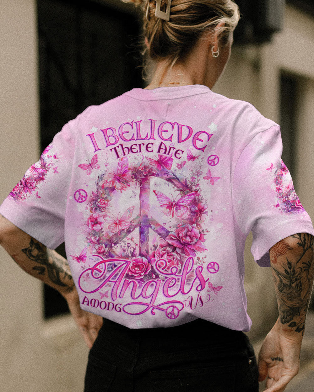 I BELIEVE THERE ARE ANGELS AMONG US PEACE ALL OVER PRINT - TLNO0804241