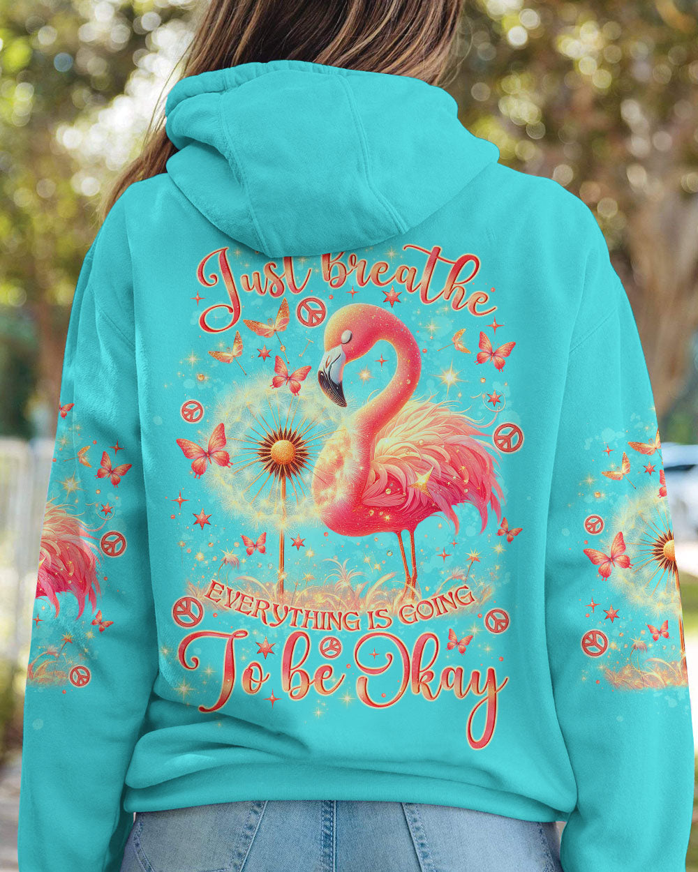 JUST BREATHE FLAMINGO ALL OVER PRINT - TLNO0807242