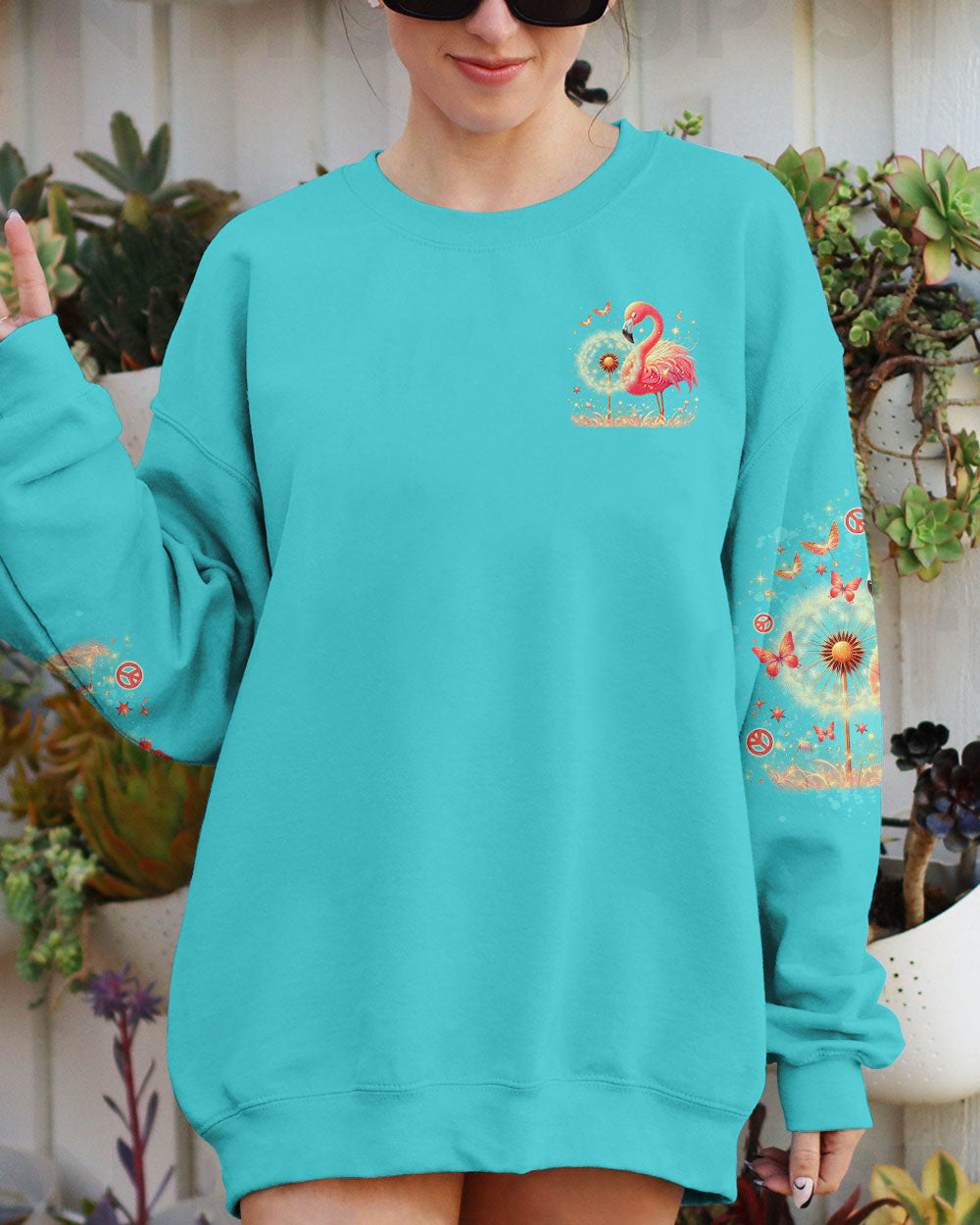 JUST BREATHE FLAMINGO ALL OVER PRINT - TLNO0807242