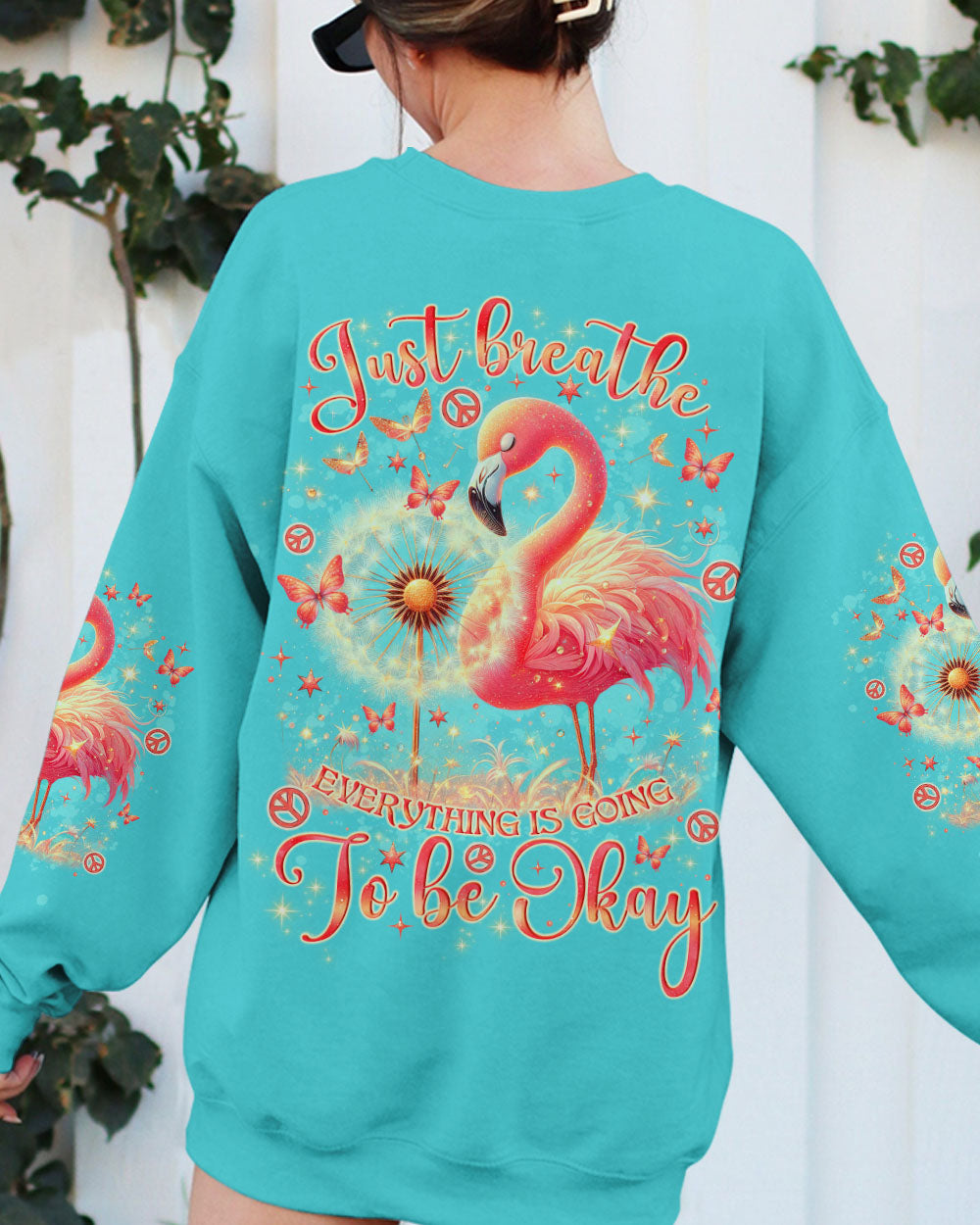 JUST BREATHE FLAMINGO ALL OVER PRINT - TLNO0807242