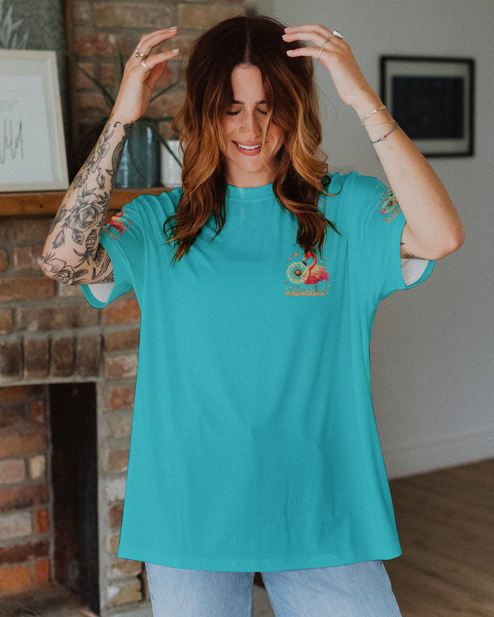 JUST BREATHE FLAMINGO ALL OVER PRINT - TLNO0807242