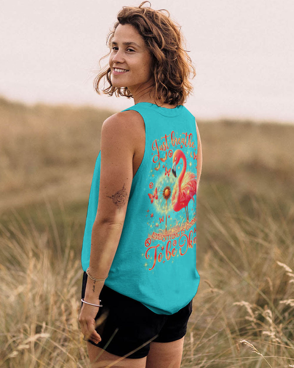 JUST BREATHE FLAMINGO ALL OVER PRINT - TLNO0807242