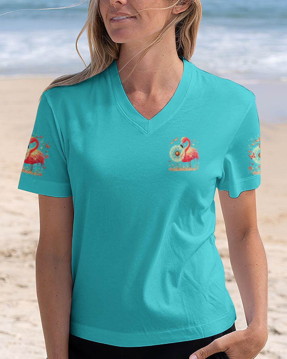 JUST BREATHE FLAMINGO ALL OVER PRINT - TLNO0807242