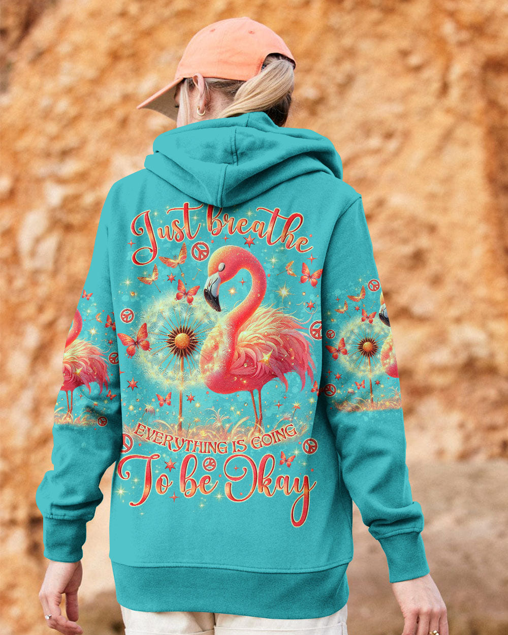 JUST BREATHE FLAMINGO ALL OVER PRINT - TLNO0807242