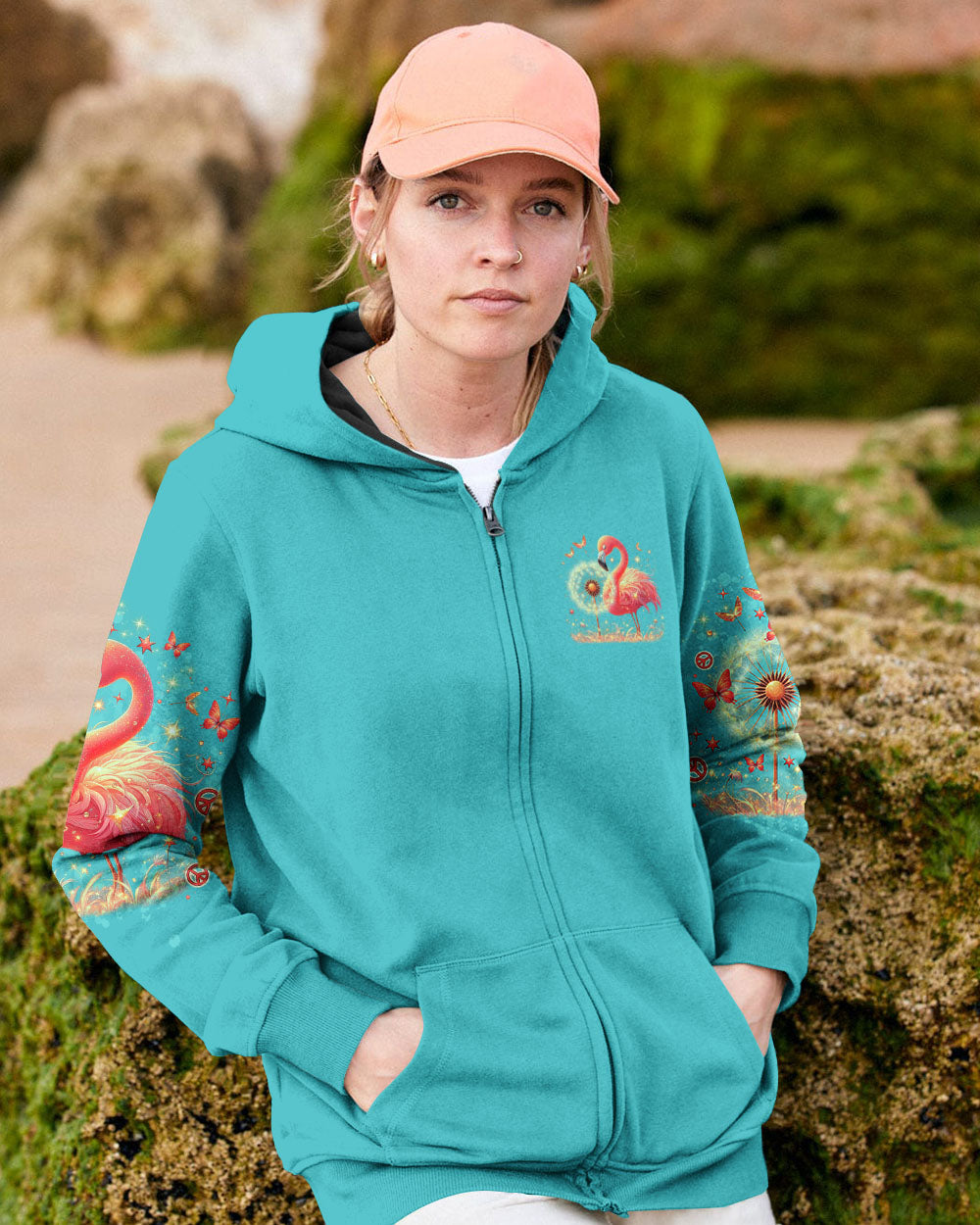 JUST BREATHE FLAMINGO ALL OVER PRINT - TLNO0807242