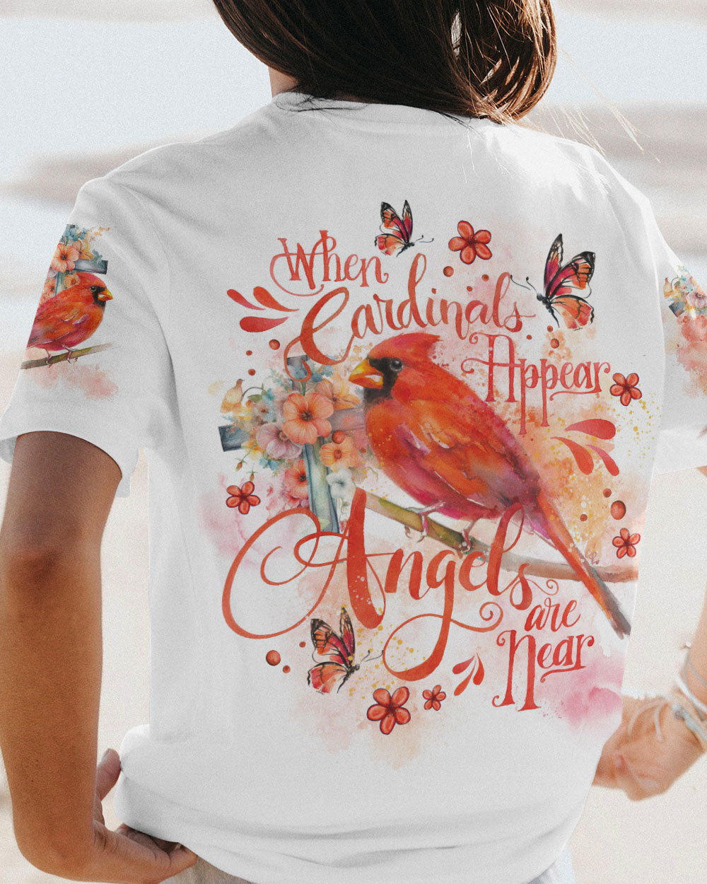 WHEN CARDINALS APPEAR ANGELS ARE NEAR ALL OVER PRINT - TLNO0808234