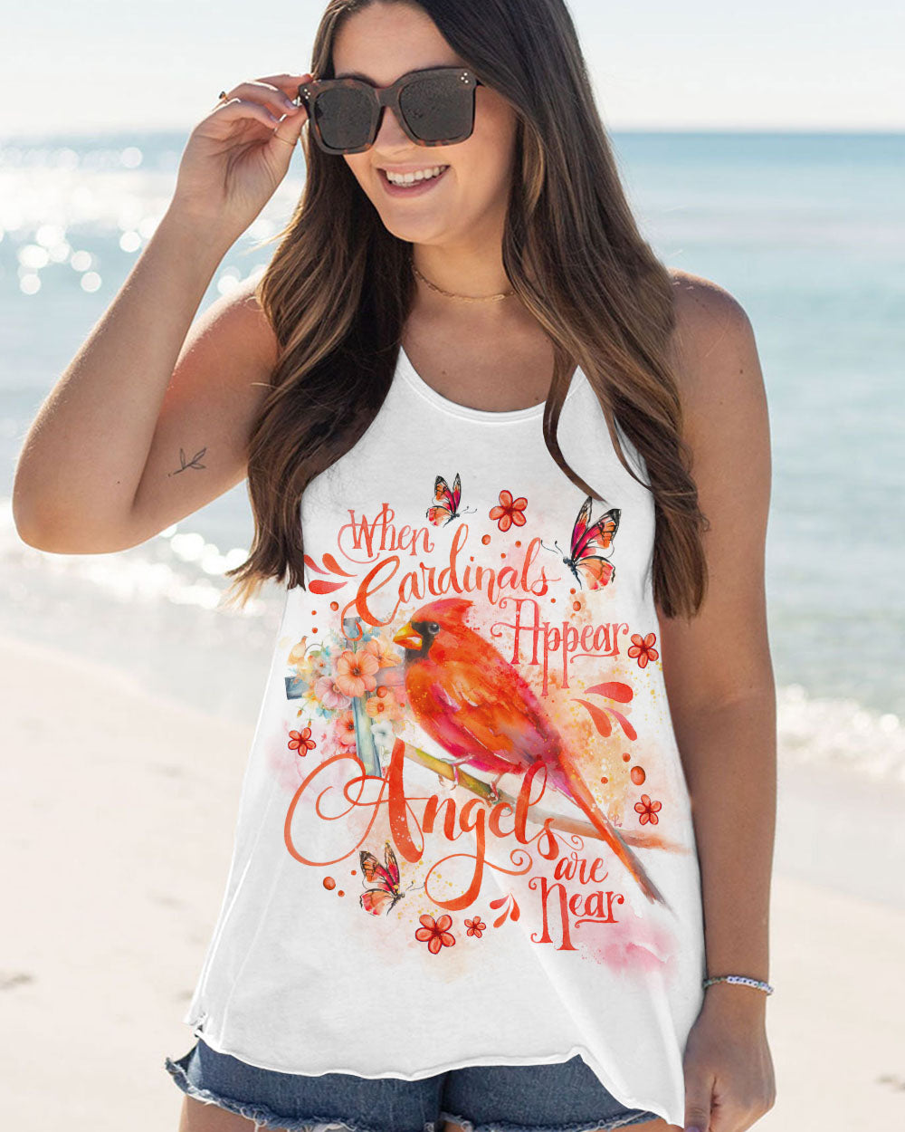 WHEN CARDINALS APPEAR ANGELS ARE NEAR ALL OVER PRINT - TLNO0808234