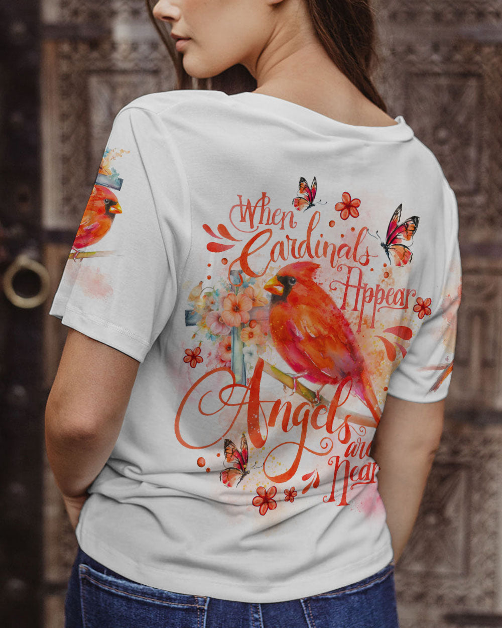 WHEN CARDINALS APPEAR ANGELS ARE NEAR ALL OVER PRINT - TLNO0808234