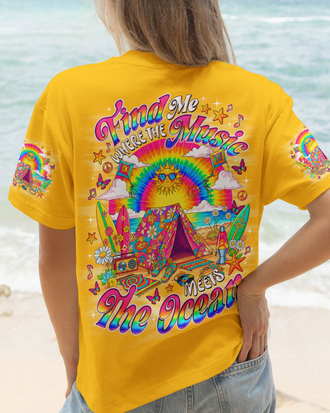 FIND ME WHERE THE MUSIC MEETS THE OCEAN GUITAR ALL OVER PRINT - TLNO0809252