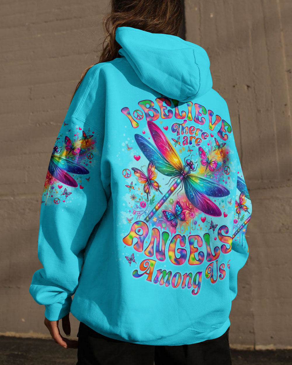 I BELIEVE THERE ARE ANGELS AMONG US DRAGONFLY ALL OVER PRINT - TLNO0810252