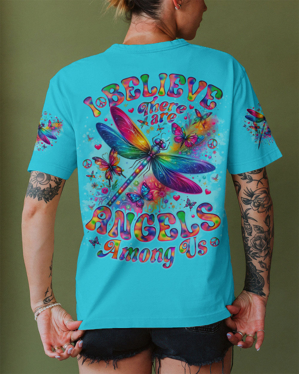 I BELIEVE THERE ARE ANGELS AMONG US DRAGONFLY ALL OVER PRINT - TLNO0810252