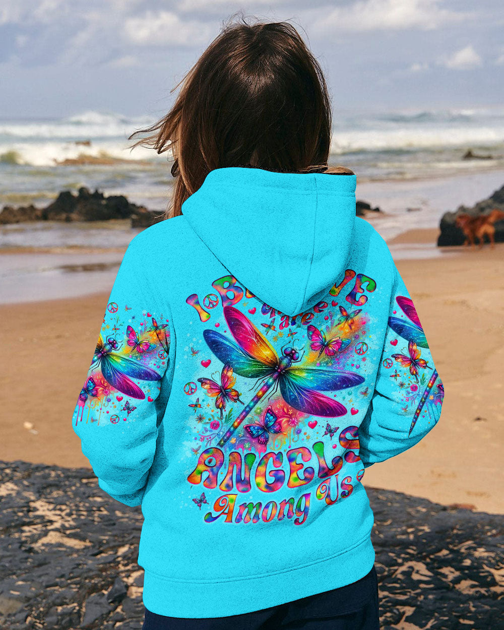 I BELIEVE THERE ARE ANGELS AMONG US DRAGONFLY ALL OVER PRINT - TLNO0810252