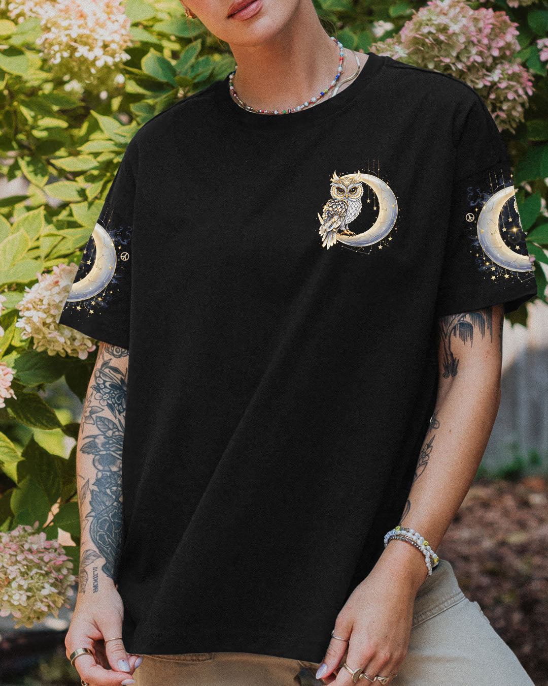 HELLO DARKNESS MY OLD FRIEND OWL MOON ALL OVER PRINT - TLNO0907252