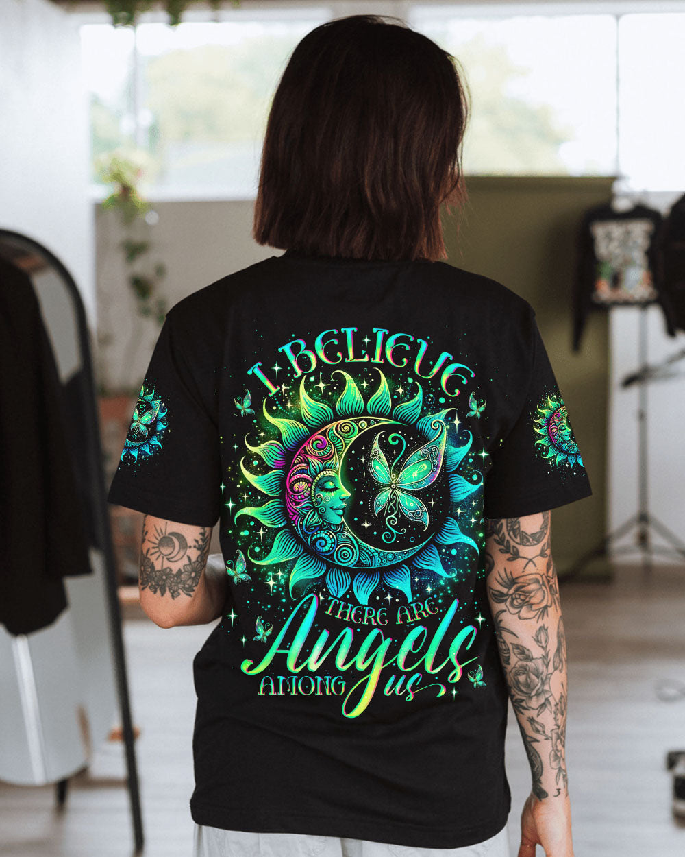 I BELIEVE THERE ARE ANGELS AMONG US SUN MOON ALL OVER PRINT - TLNO0910244