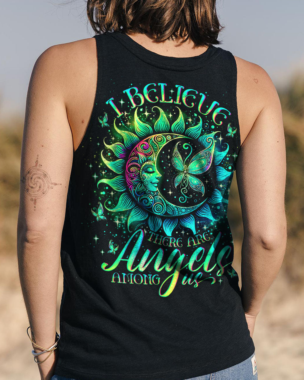 I BELIEVE THERE ARE ANGELS AMONG US SUN MOON ALL OVER PRINT - TLNO0910244