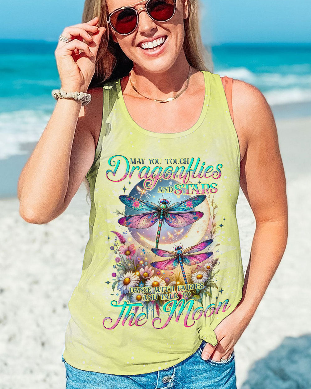 MAY YOU TOUCH DRAGONFLIES AND STARS ALL OVER PRINT - TLNO0912231