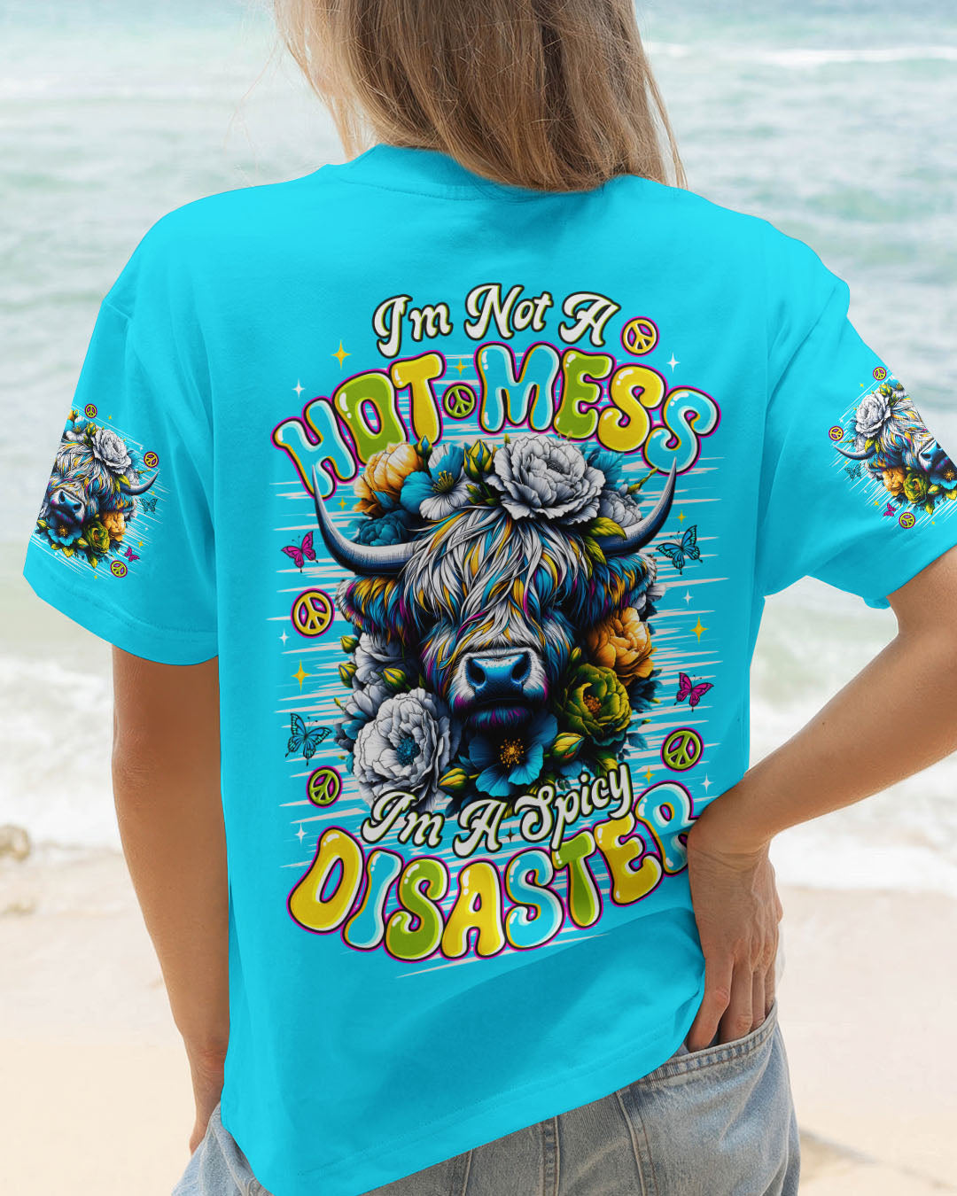 I'M NOT A HOT MESS COW FLORAL ALL OVER PRINT - TLNO1010252