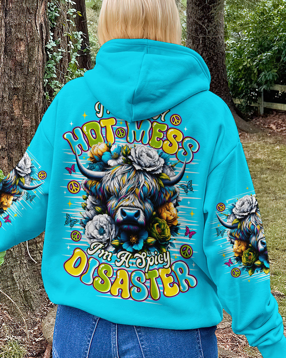 I'M NOT A HOT MESS COW FLORAL ALL OVER PRINT - TLNO1010252