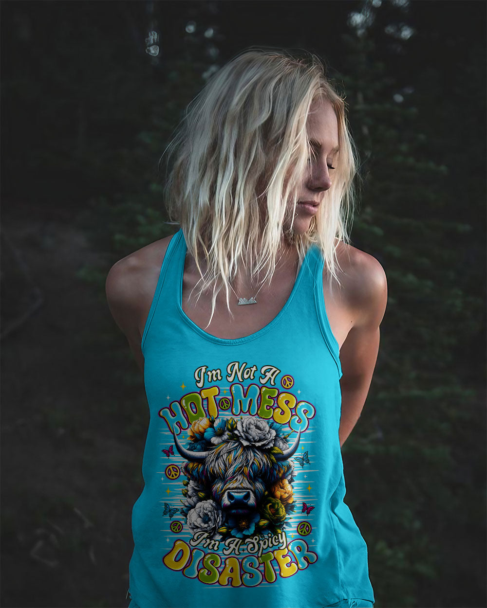 I'M NOT A HOT MESS COW FLORAL ALL OVER PRINT - TLNO1010252