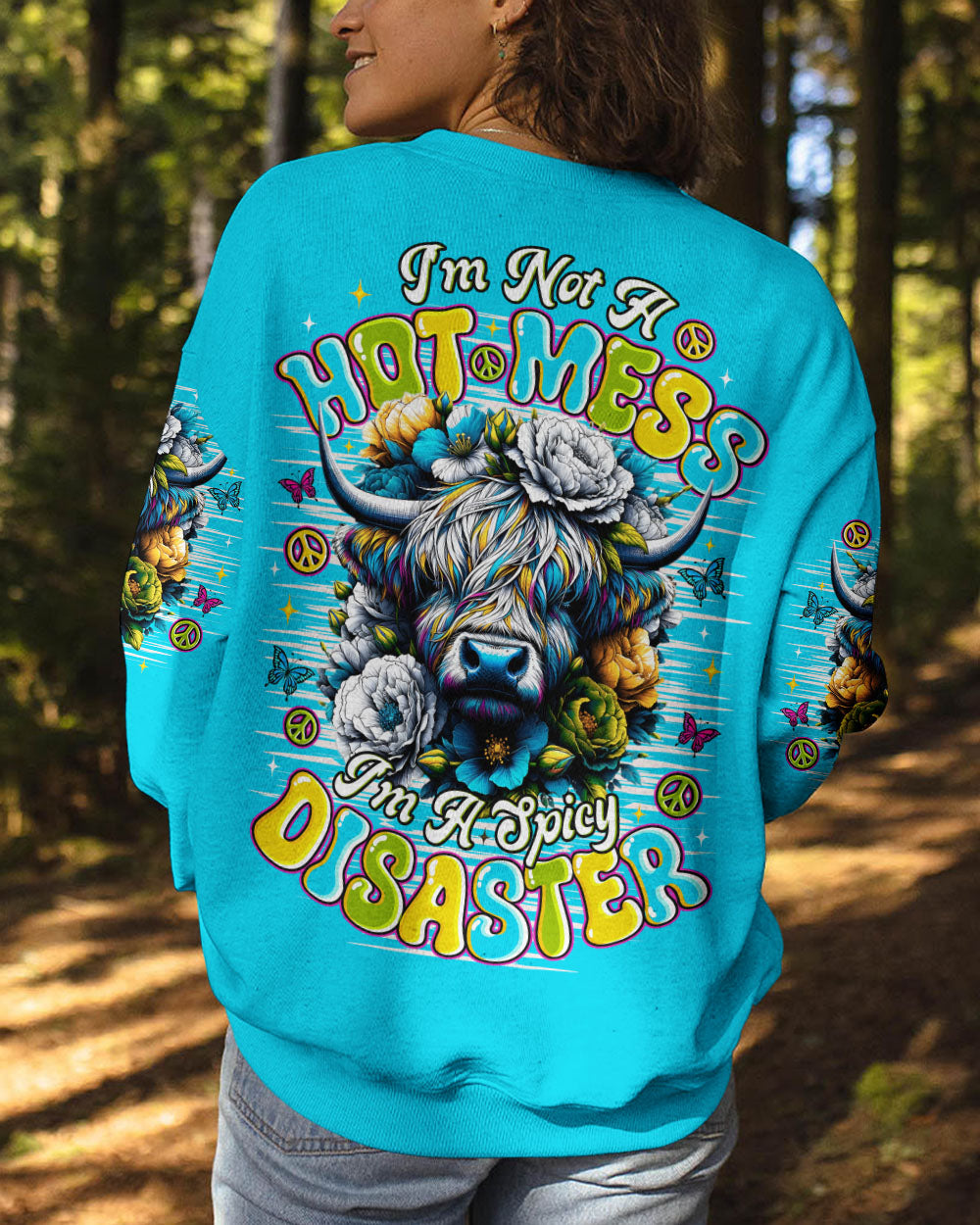 I'M NOT A HOT MESS COW FLORAL ALL OVER PRINT - TLNO1010252