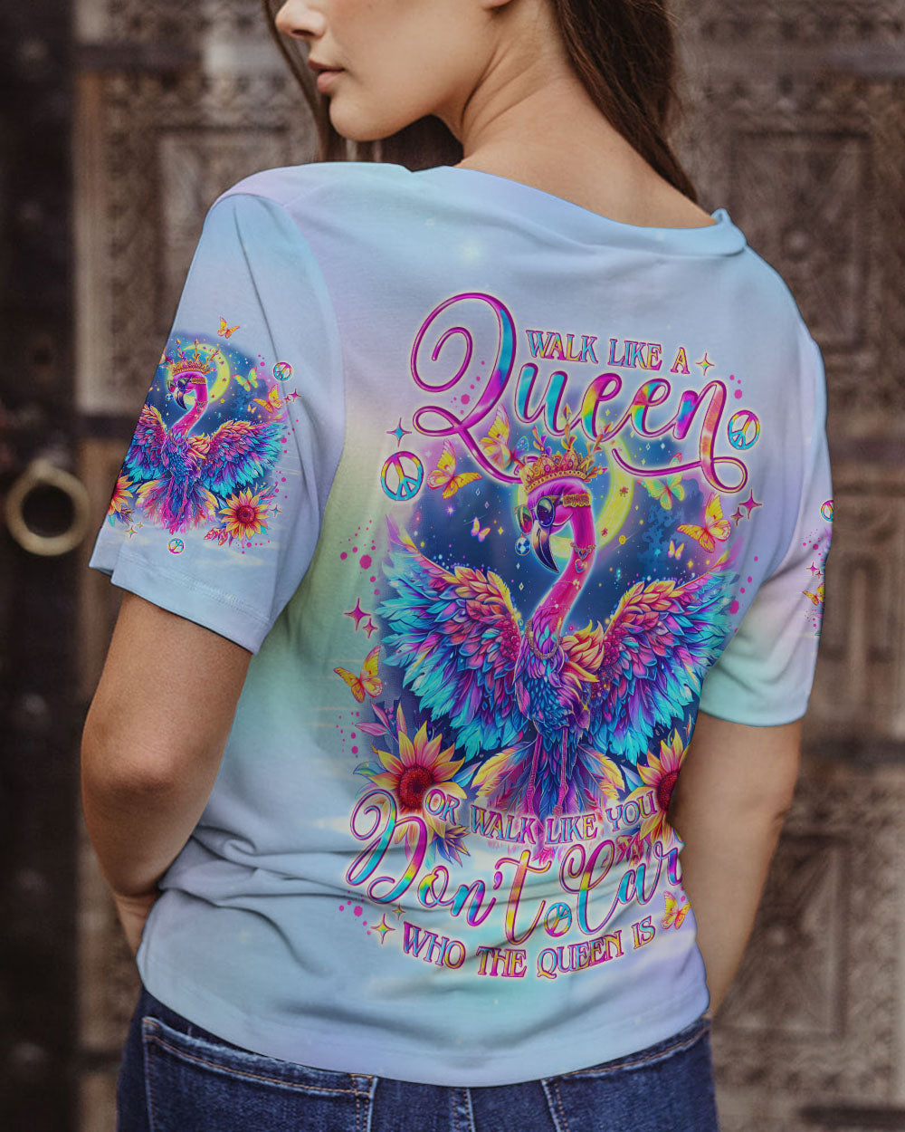 WALK LIKE A QUEEN FLAMINGO ALL OVER PRINT - TLNO1104242