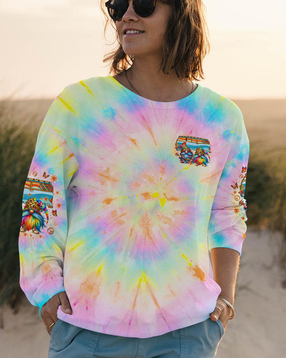 BE YOU THE WORLD WILL ADJUST GNOME TIE DYE ALL OVER PRINT - TLNO1202254