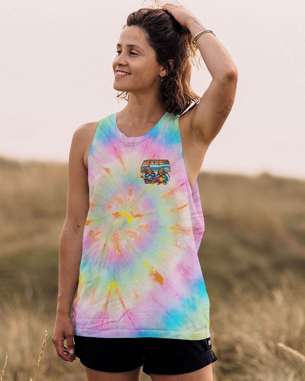 BE YOU THE WORLD WILL ADJUST GNOME TIE DYE ALL OVER PRINT - TLNO1202254