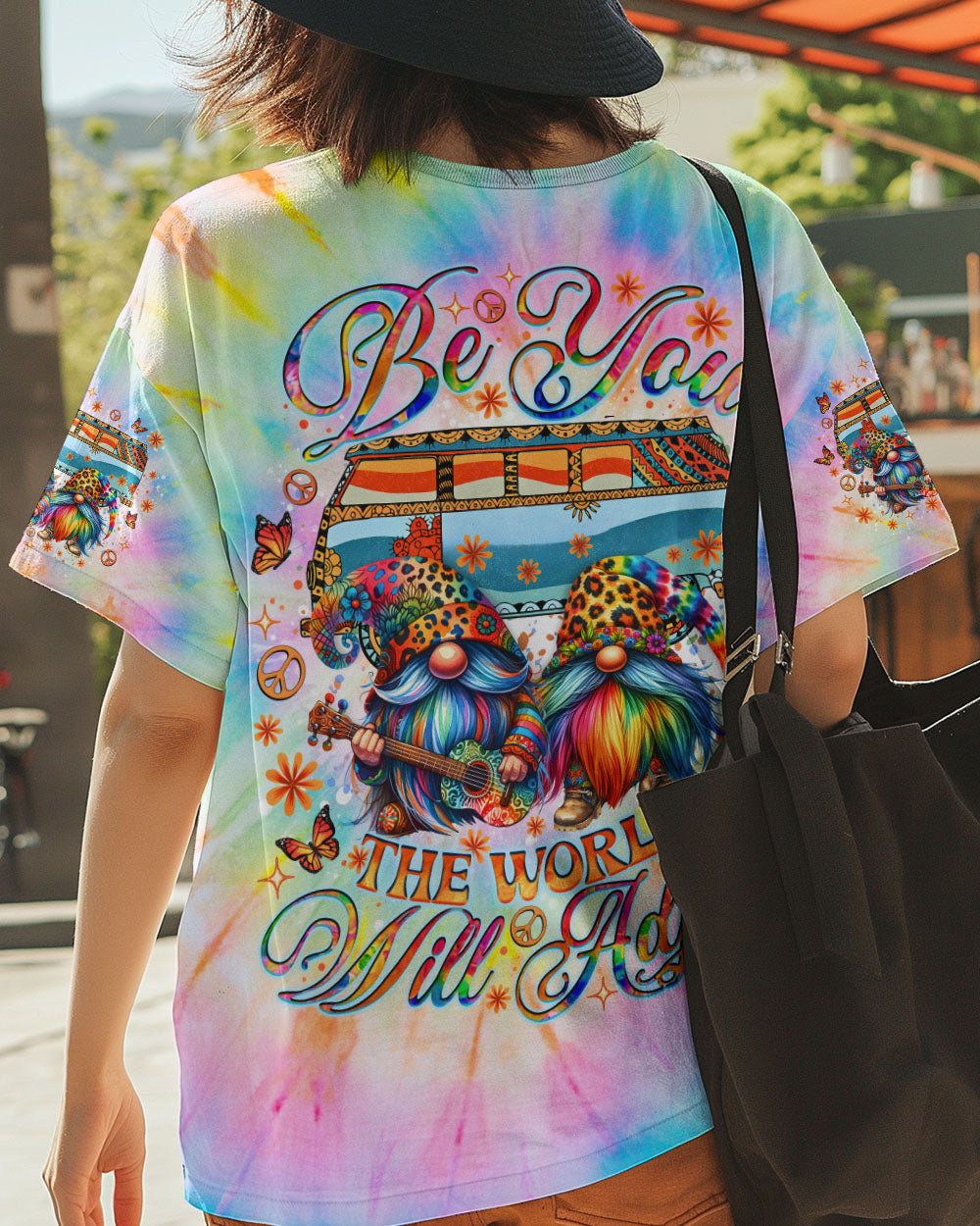 BE YOU THE WORLD WILL ADJUST GNOME TIE DYE ALL OVER PRINT - TLNO1202254