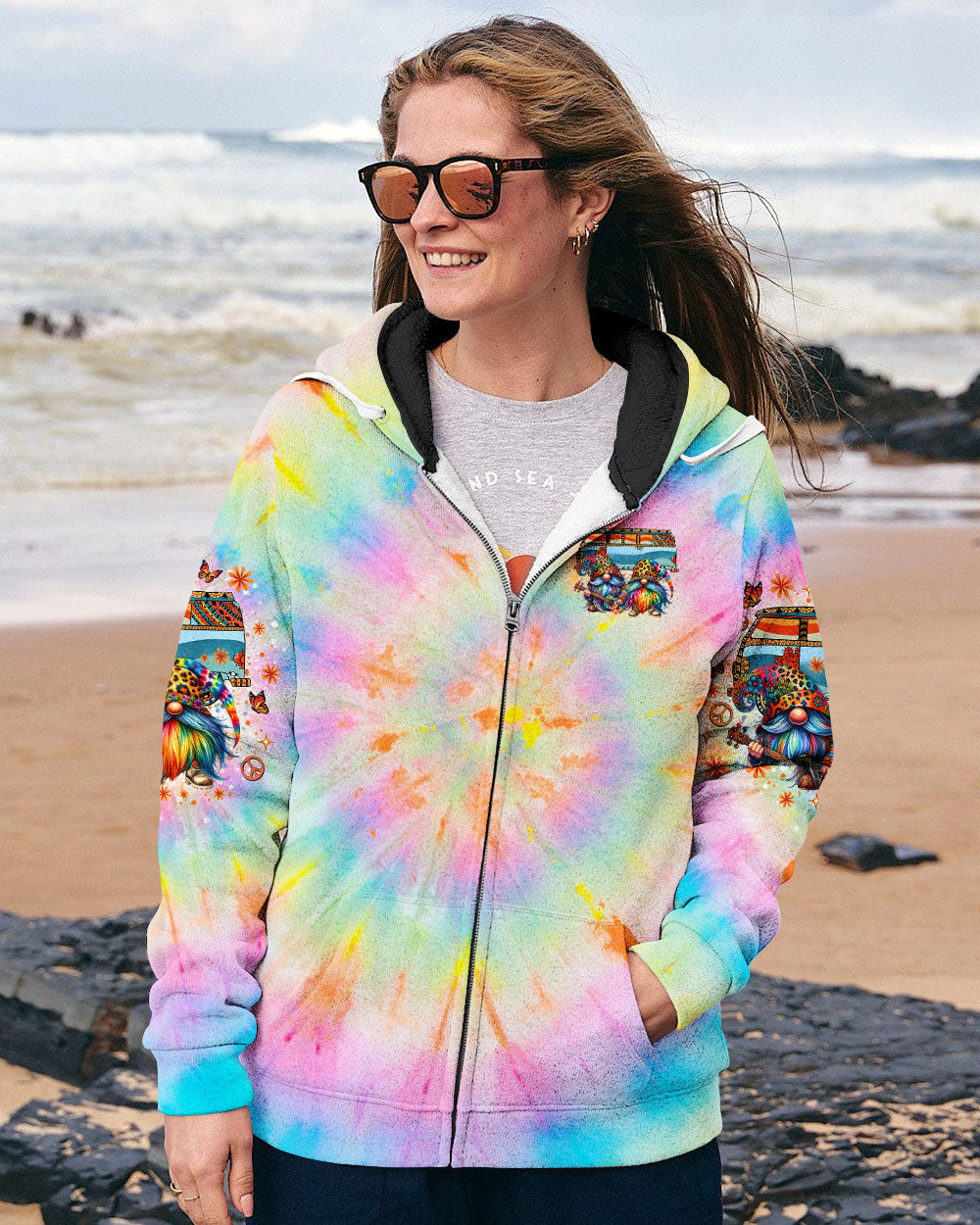 BE YOU THE WORLD WILL ADJUST GNOME TIE DYE ALL OVER PRINT - TLNO1202254