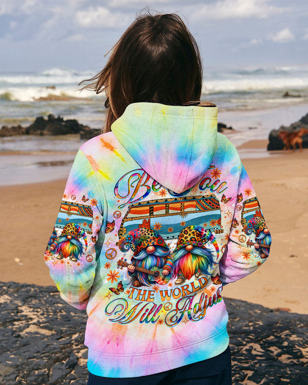 BE YOU THE WORLD WILL ADJUST GNOME TIE DYE ALL OVER PRINT - TLNO1202254