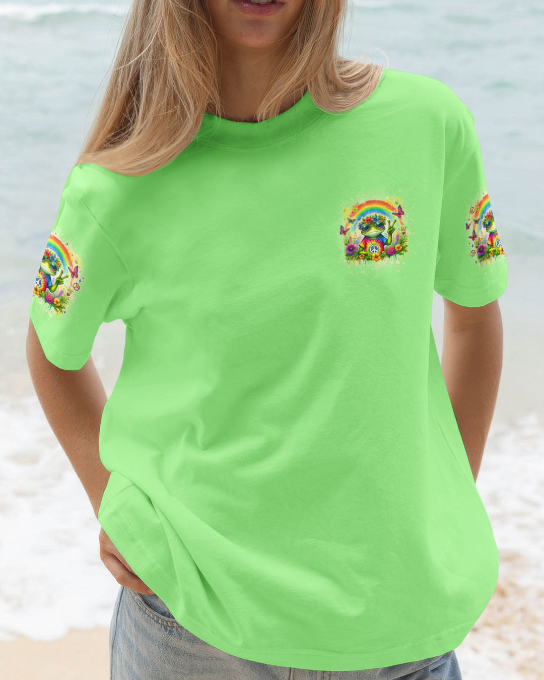 BE YOU THE WORLD WILL ADJUST FROG  ALL OVER PRINT - TLNO1204253